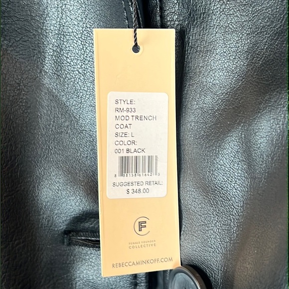 Rebecca Minkoff Mod Trench Coat, Black Faux Leather - Picture 5 of 8